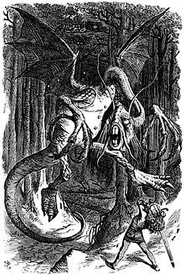 The Jabberwock, as illustrated by John Tenniel for Lewis Carroll's Through the Looking Glass