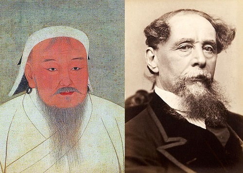 Taizu - aka Genghis Khan - and Charles Dickens. Wikimedia.