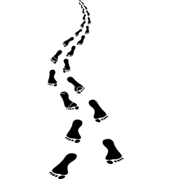 approaching footsteps - clip art illustration